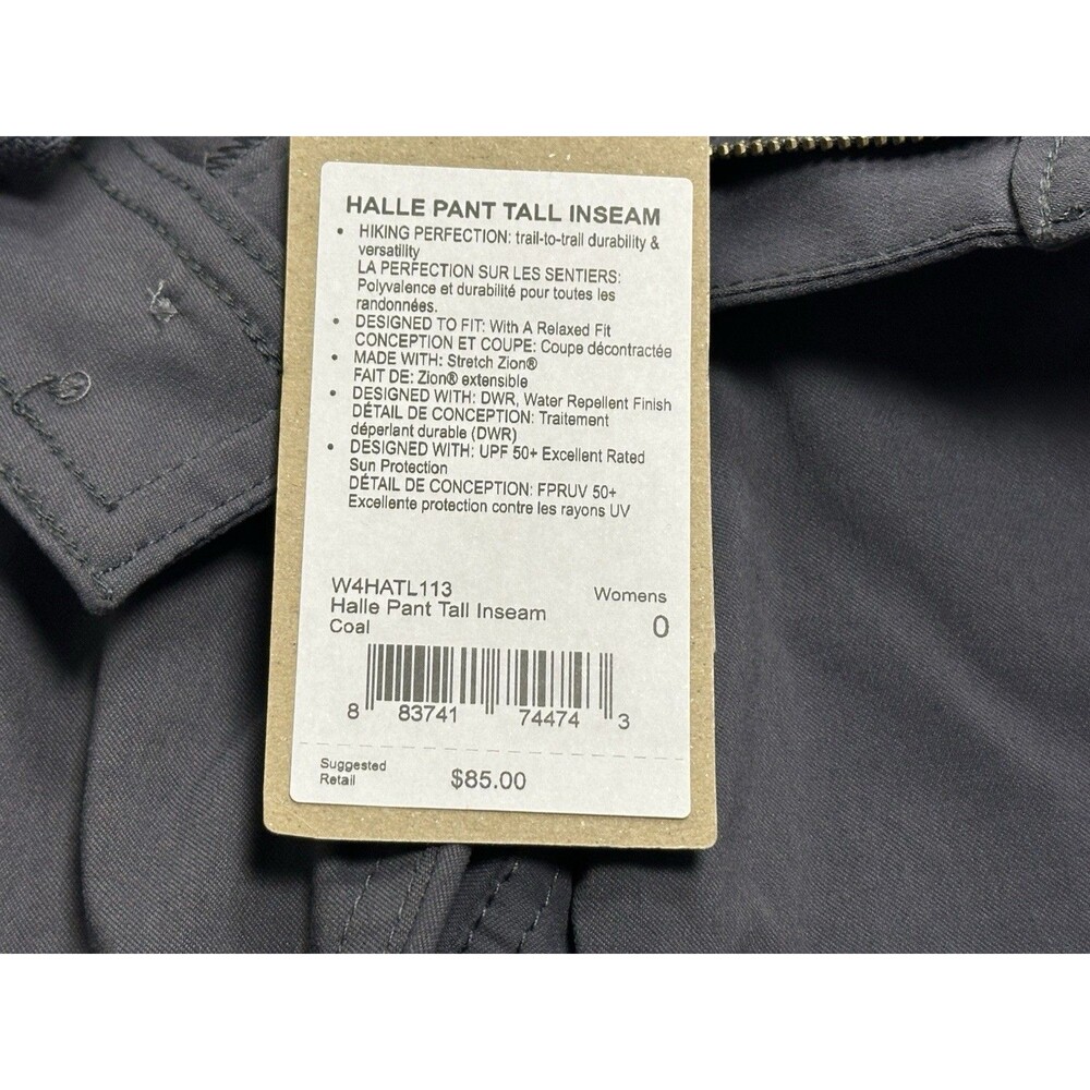 NWT Women's Prana Halle Pants Tall Size 0 x 36 Coal W4HATL11 - Picture 8 of 16
